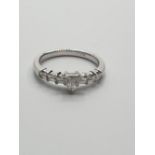 18ct White Gold Diamond Ring with approx 0.60ct diamonds, weight 3.2g and size M/N
