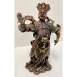 Bronze Chinese Warrior, 25cm Tall.