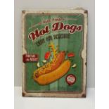 Hot Dog Sign, 1950s on Wood.