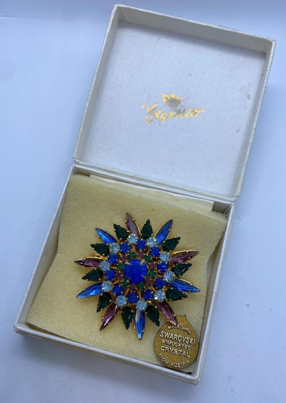 Swarovski Brooch with Coloured Stones and Labelled 'Marine' 5x5cm approx. - Image 2 of 3