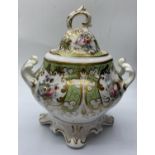 Hilditch and Hopwood Sugar Box circa 1845, 20cm tall, crack on lid