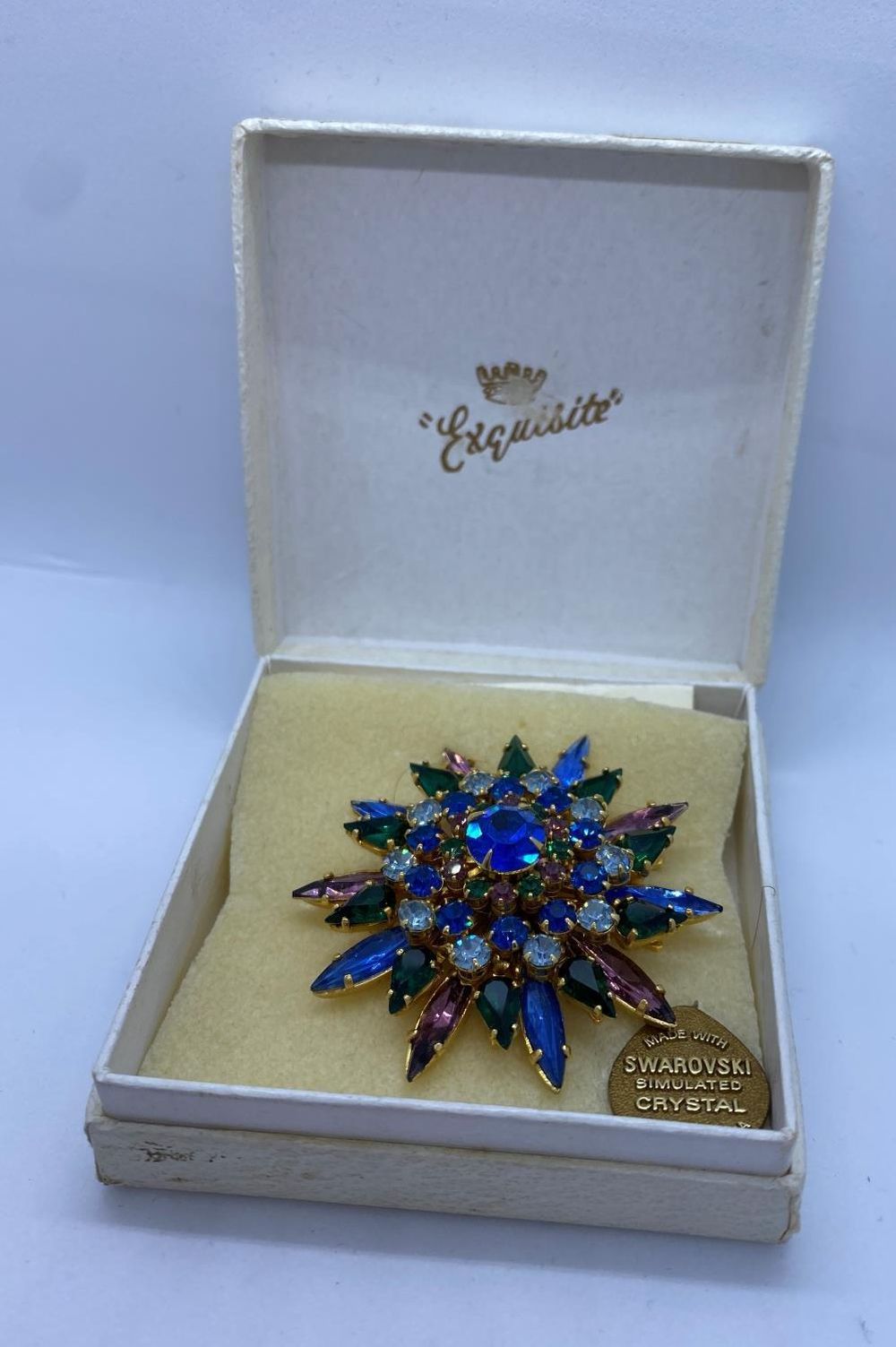 Swarovski Brooch with Coloured Stones and Labelled 'Marine' 5x5cm approx. - Image 3 of 3