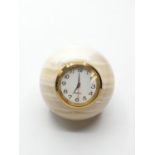 Onyx Ball Quartz Clock, 6cm tall