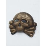 WW2 German Allgemeine SS Totenkopf Jawless Skull Badge.