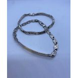 2x Silver Bracelets, weight 26.6g and 19cm long approx (2)