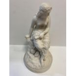 Ceramic statue of a female entertainer, 34cm tall and weight 2.65kg