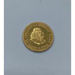 South African Fine Gold 1 Rand coin dated 1974, weight 4g