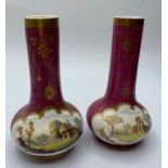 A very early H&R Daniel Rose Vases circa 1822 in good condition, 12cm tall (2)
