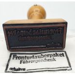 WW2 German Army Field Post Office Rubber Stamp ?Gift Packet For the Front Line?