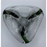 Moreno glass triangular dish, 18cm sides