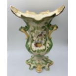 H&R Daniel new Dresden vase in green with pheasant in woodland decoration.