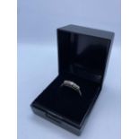 18ct Gold Ring with 5 Small Diamonds. 2.7g, Size P/Q.