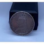 Victorian Silver Double Florin 1890. Very Good Condition Apart from Scatch Between 'I and C' of