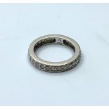 9ct white gold eternity ring with 0.73ct diamonds, weight 2.15g and size K