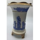 Davenport 3 footed vase, 15cm tall in good condition