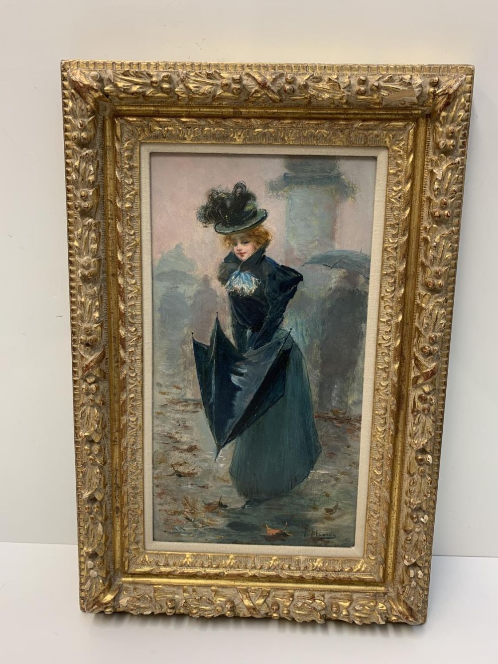 2x F.Alarcon Oil Paintings circa 1900 in ornate gilt frames, 48 x 32cm (2) - Image 5 of 8