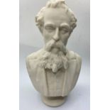 Ceramic bust of Charles Dickens, 26cm tall and 0.85kg