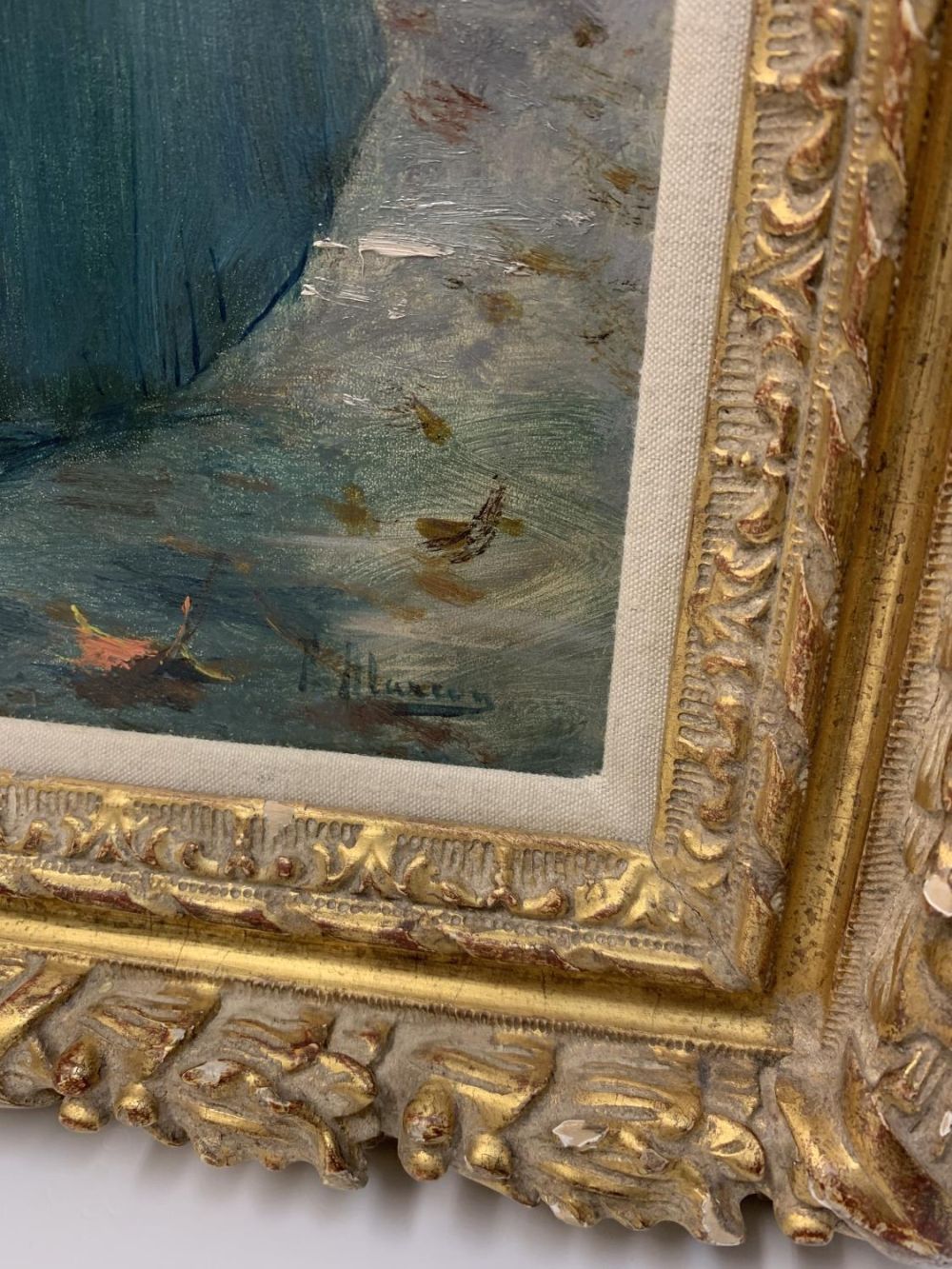 2x F.Alarcon Oil Paintings circa 1900 in ornate gilt frames, 48 x 32cm (2) - Image 6 of 8