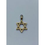 9ct gold Star of David Charm/Pendant, weight 1.5g