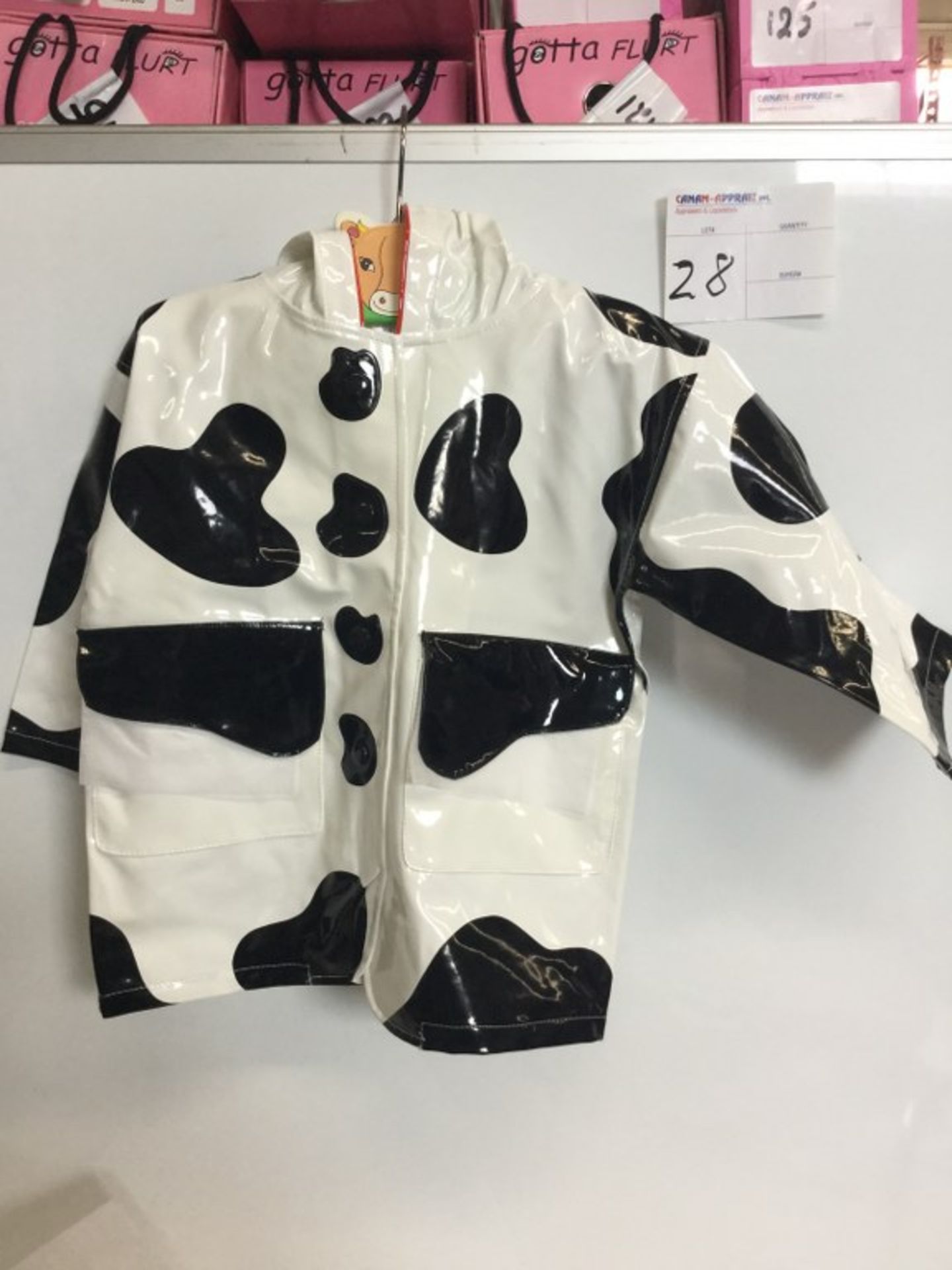 COW PATTERN CHILD RAINCOAT - SIZE 2T