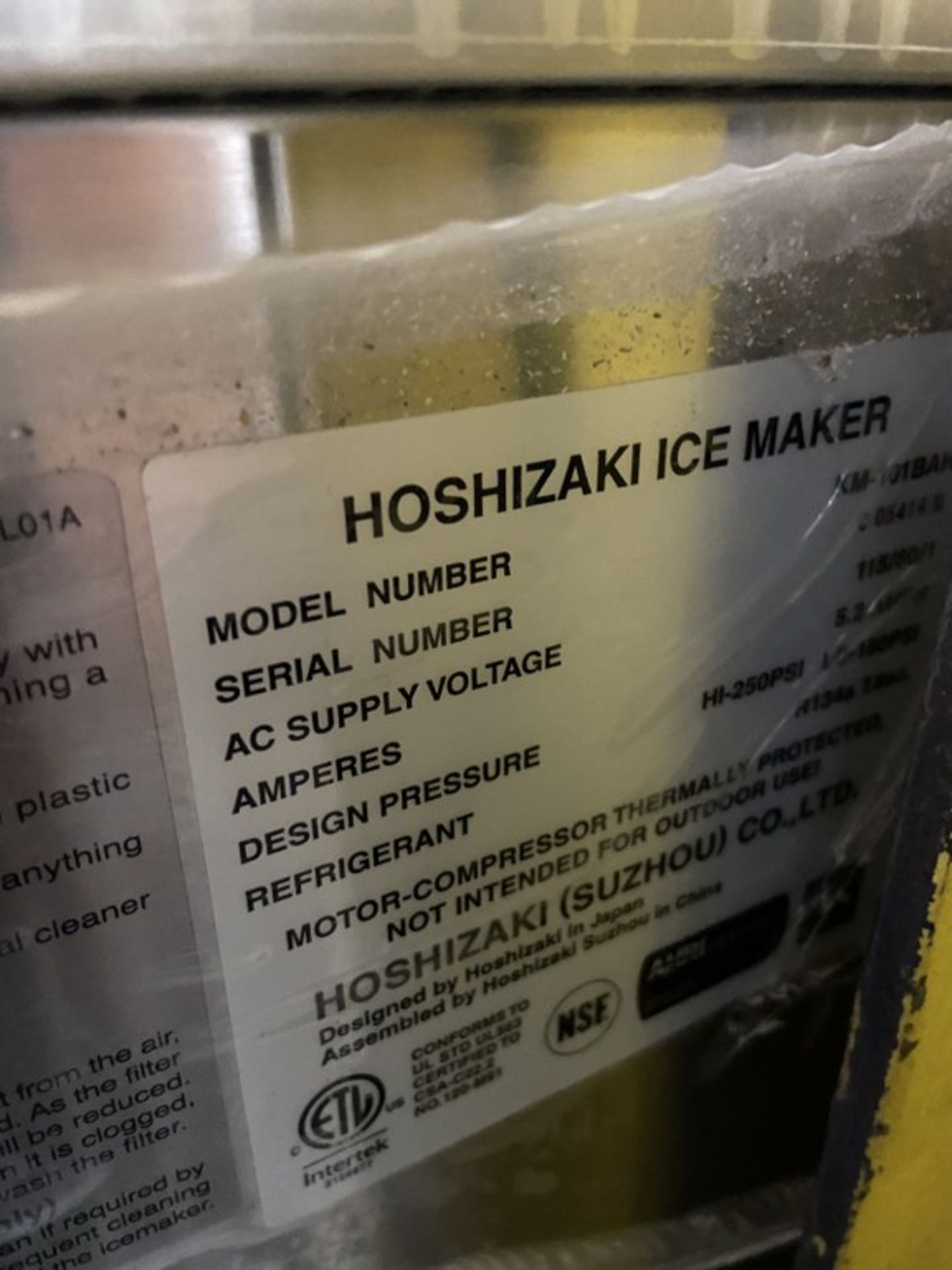 HOSHIZAKI - ICE MAKER - MODEL # KM101BAH - Image 2 of 3