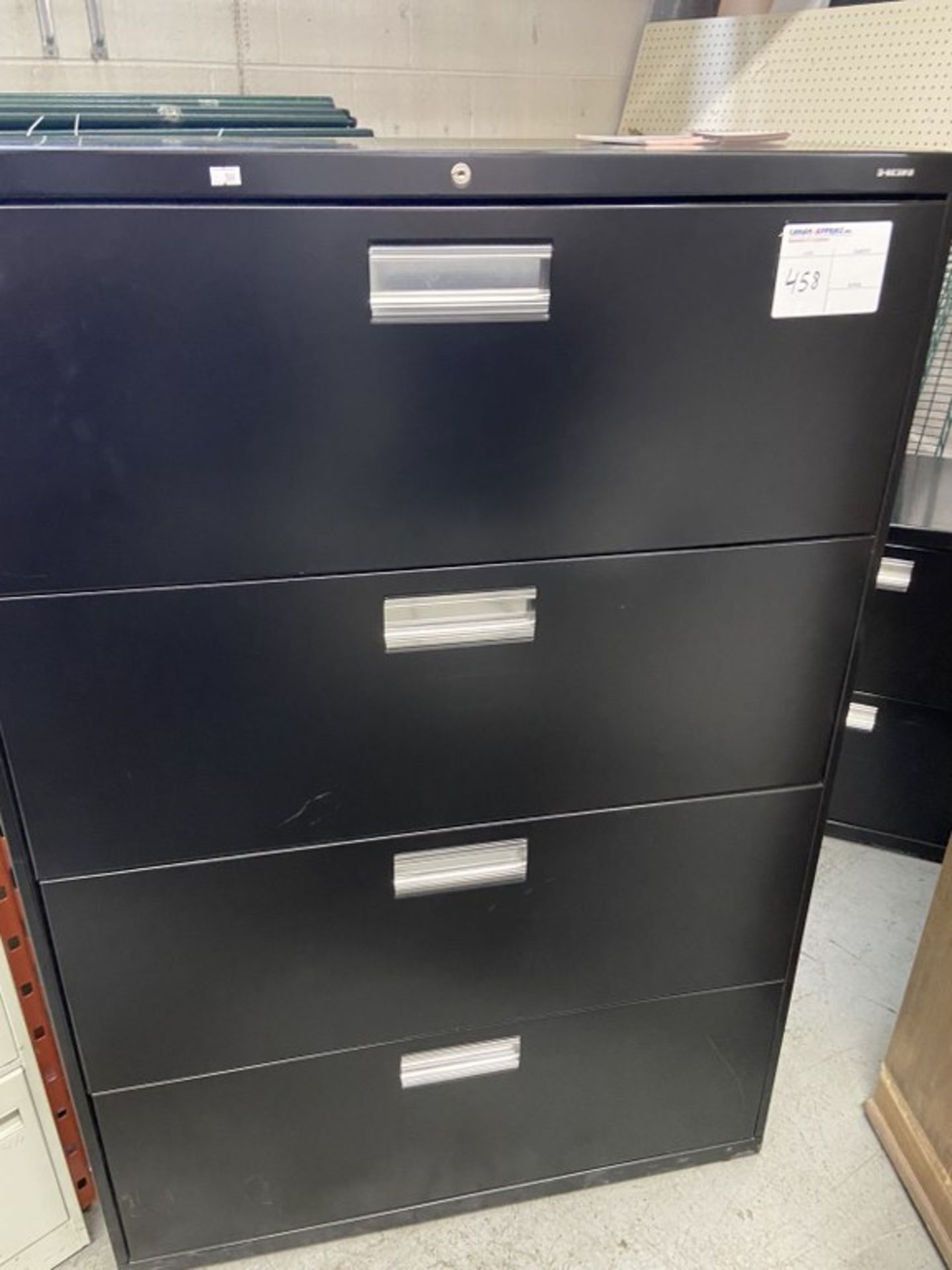 BLACK 4 DRAWER LATERAL FILING CABINET