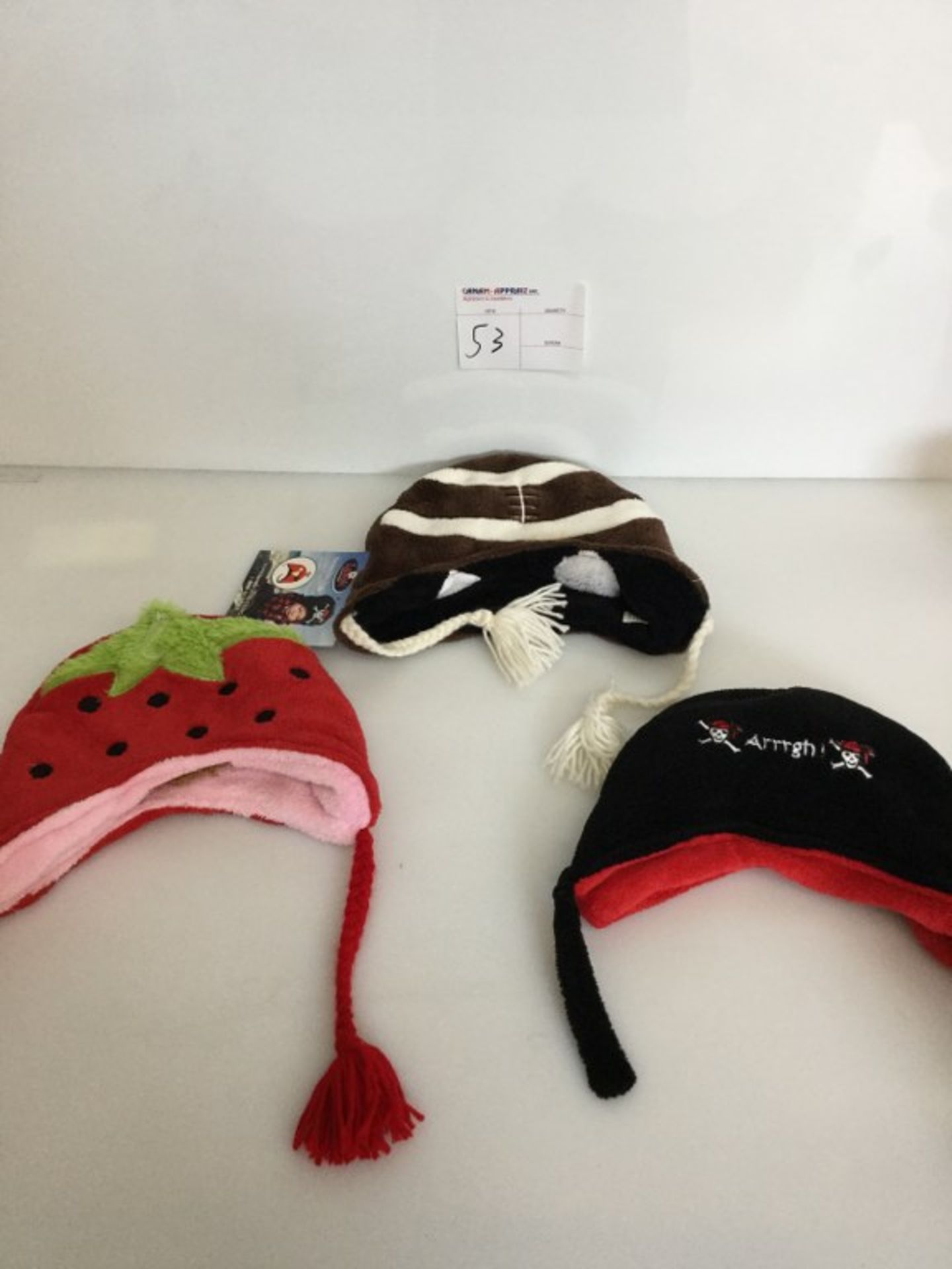 CHILD WINTER HAT BUNDLE - STRAWBERRY, FOOTBALL, PIRATE