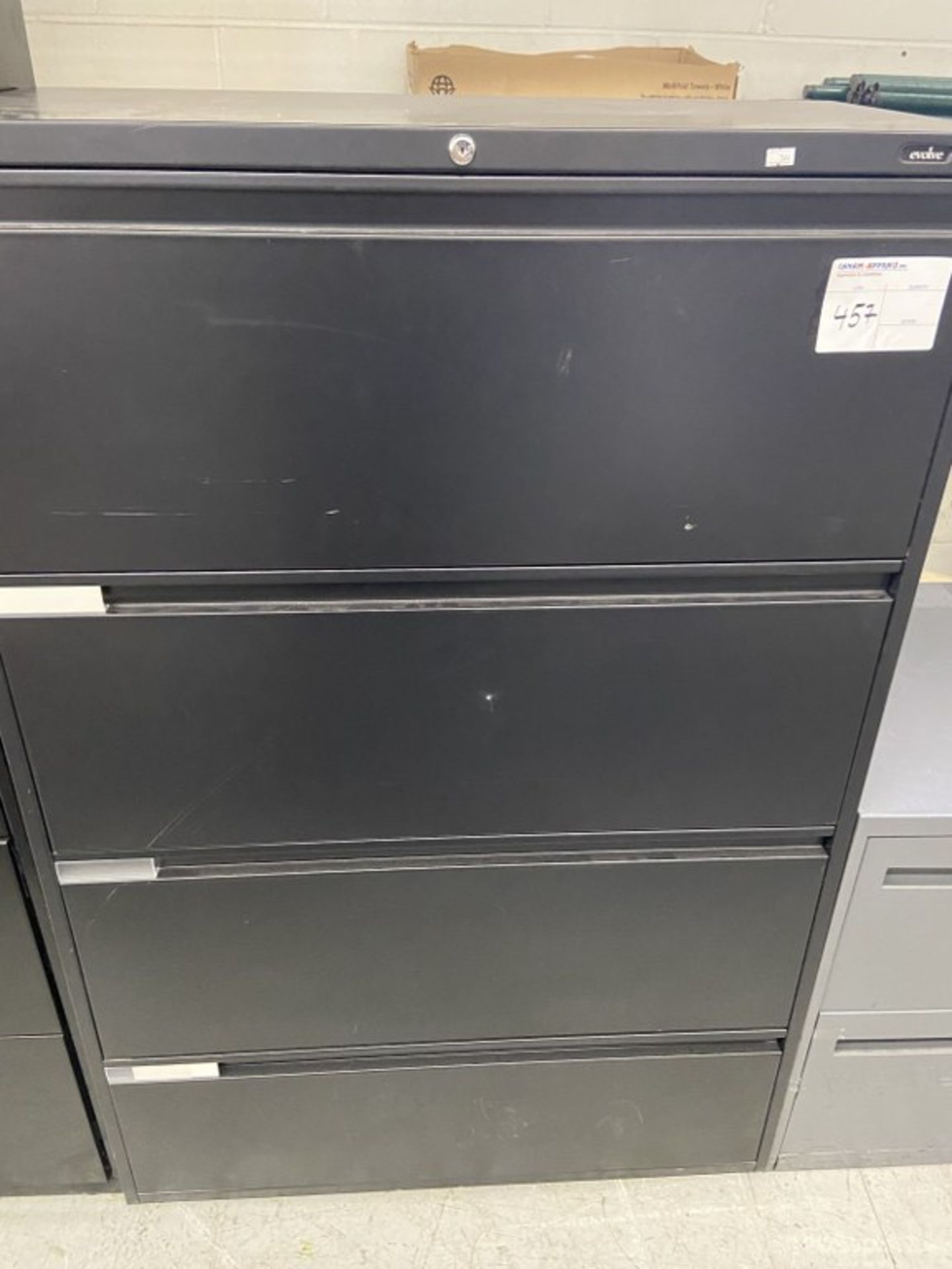 BLACK 4 DRAWER LATERAL FILING CABINET