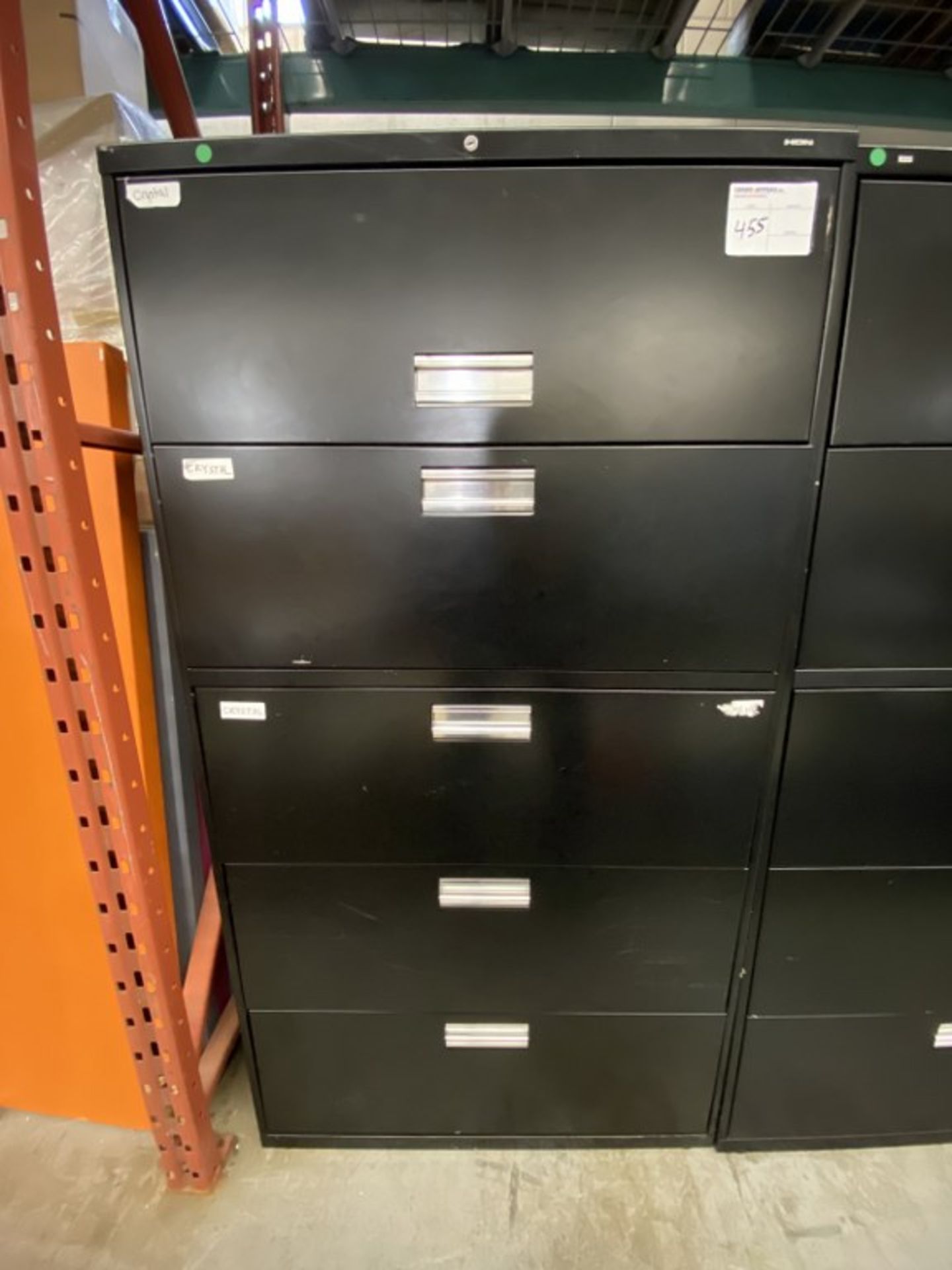 BLACK 5 DRAWER LATERAL FILING CABINET