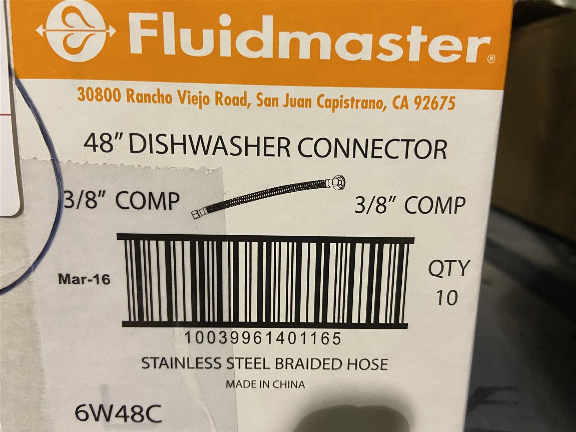FLUID MASTER - 48" DISHWASHER CONNECTOR 3/8" COMP - 17PCS - Image 2 of 2