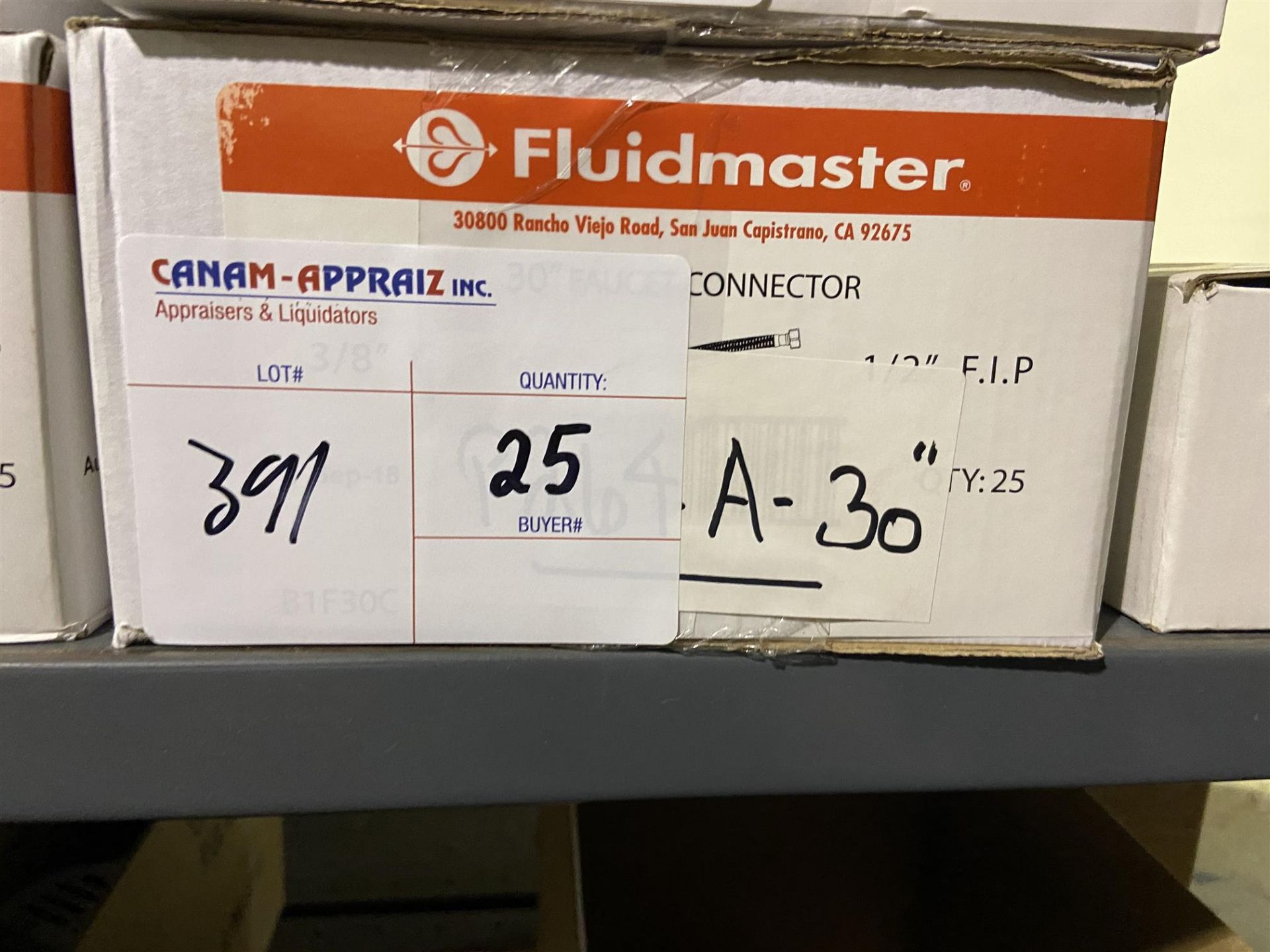 FLUID MASTER - 30" FAUCET CONNECTOR 3/8" COMP - 25PCS