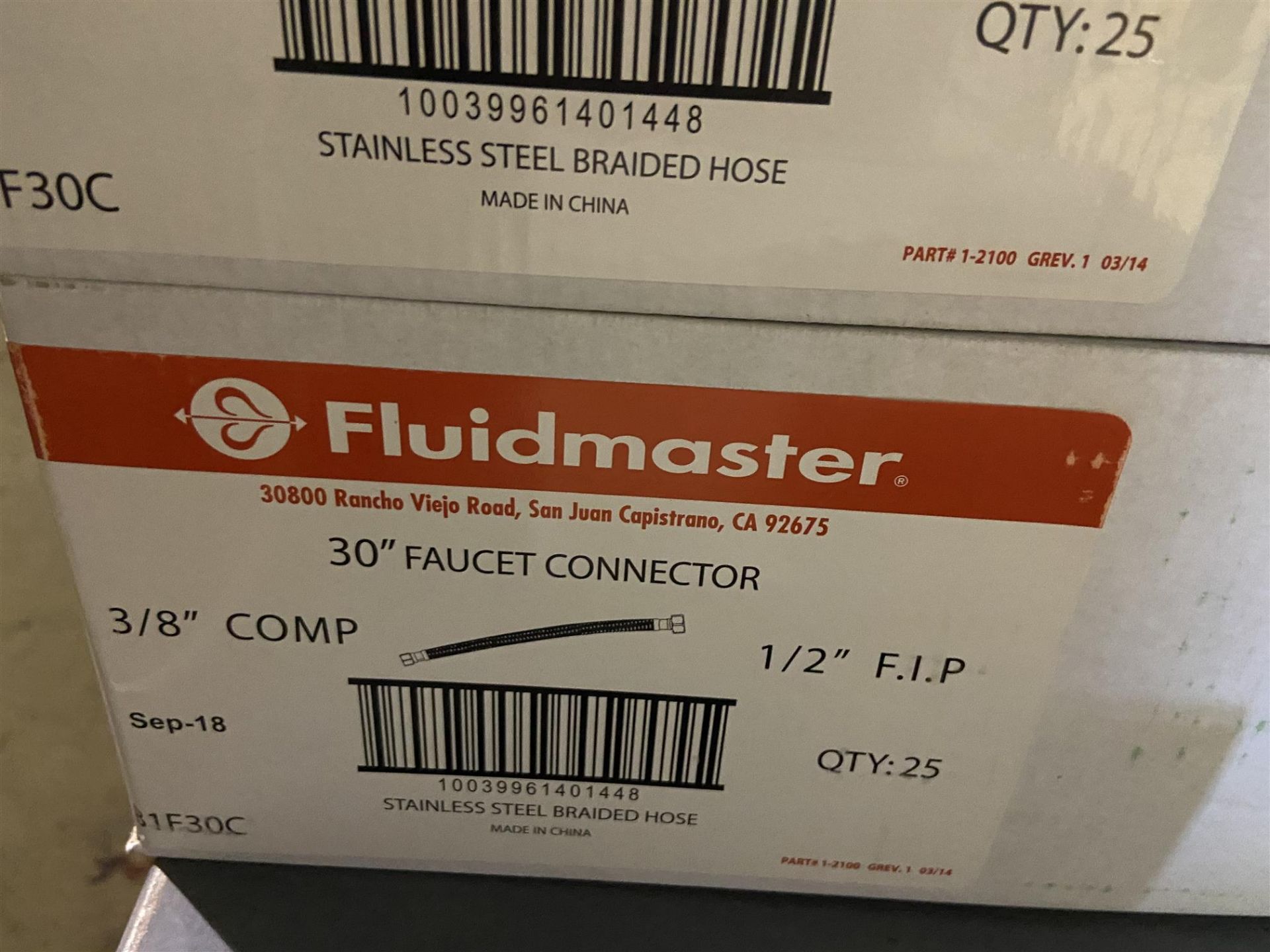 FLUID MASTER - 30" FAUCET CONNECTOR 3/8" COMP - 25PCS - Image 2 of 2