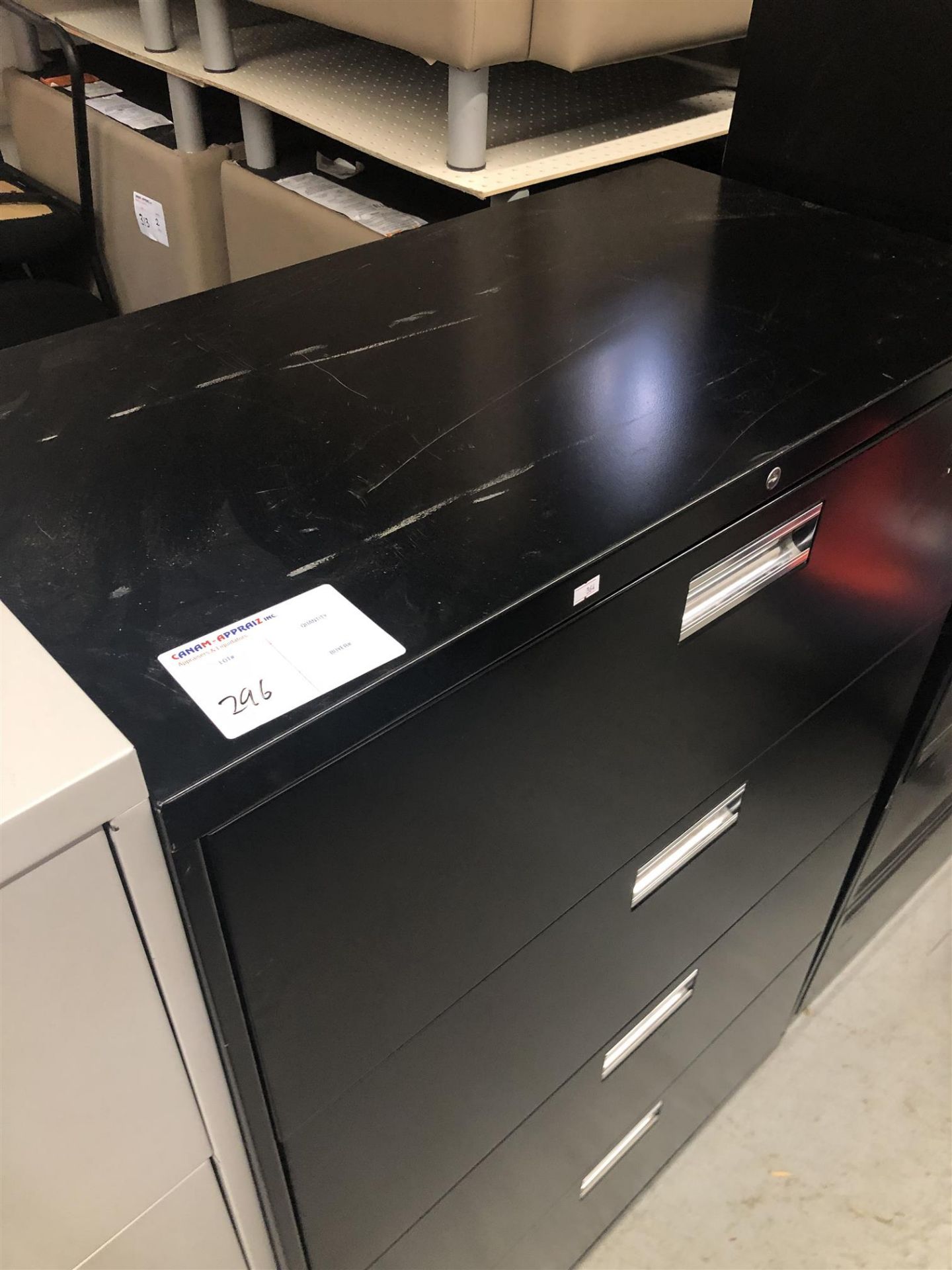 3 DOOR BLACK CABINET, 36X19 - Image 3 of 3