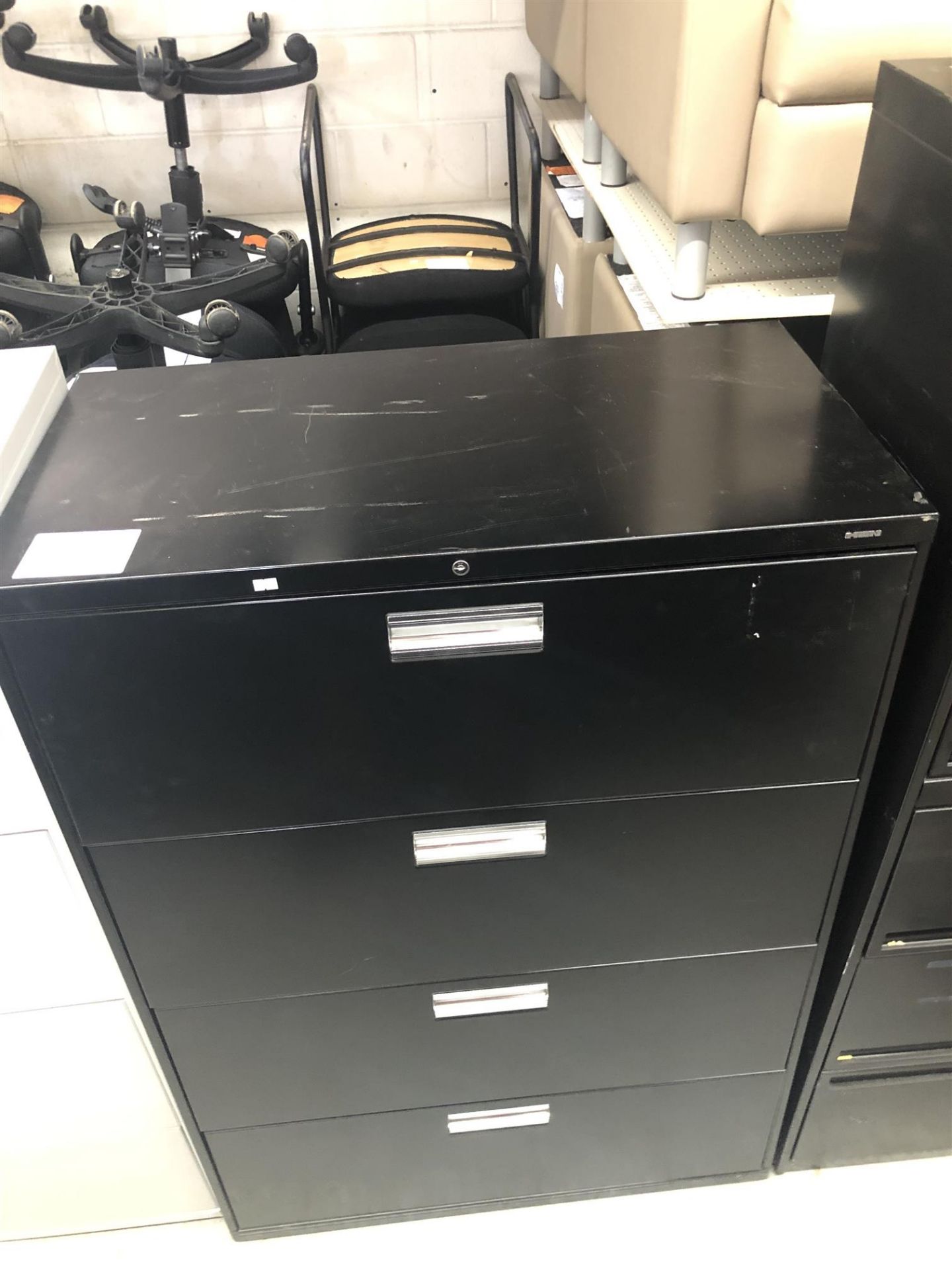 3 DOOR BLACK CABINET, 36X19