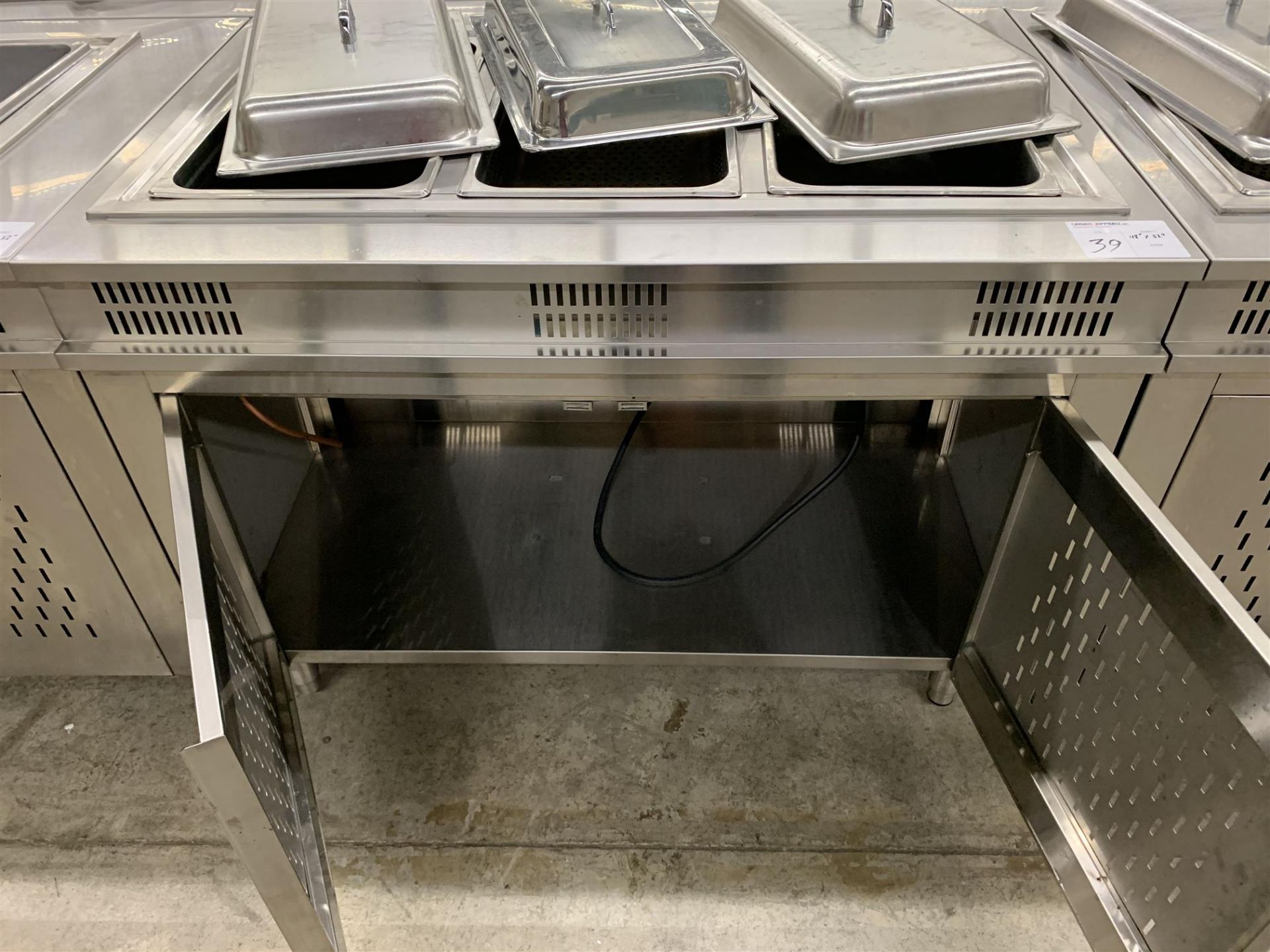 48" X 32" STAINLESS STEEL - BUFFET FOOD WARMER STATION W/3 x INSERTS - Image 3 of 3