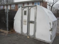 Portable storage shed with 2 swing doors