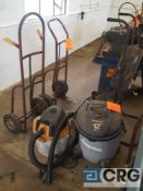 Lot includes (1) portable fan, (2) assorted shop vacs and (2)assorted hand trucks.