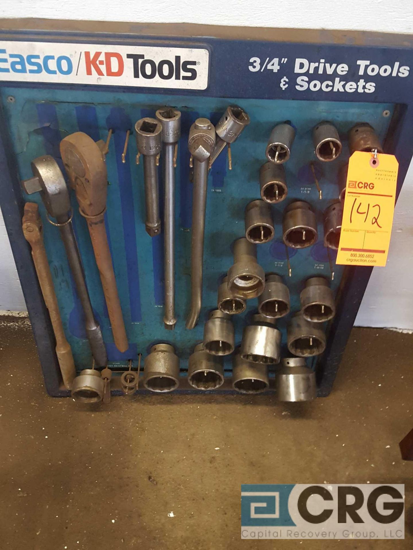 Lot of assorted easco K -D tools , assorted 3/4 inch drive tools and sockets