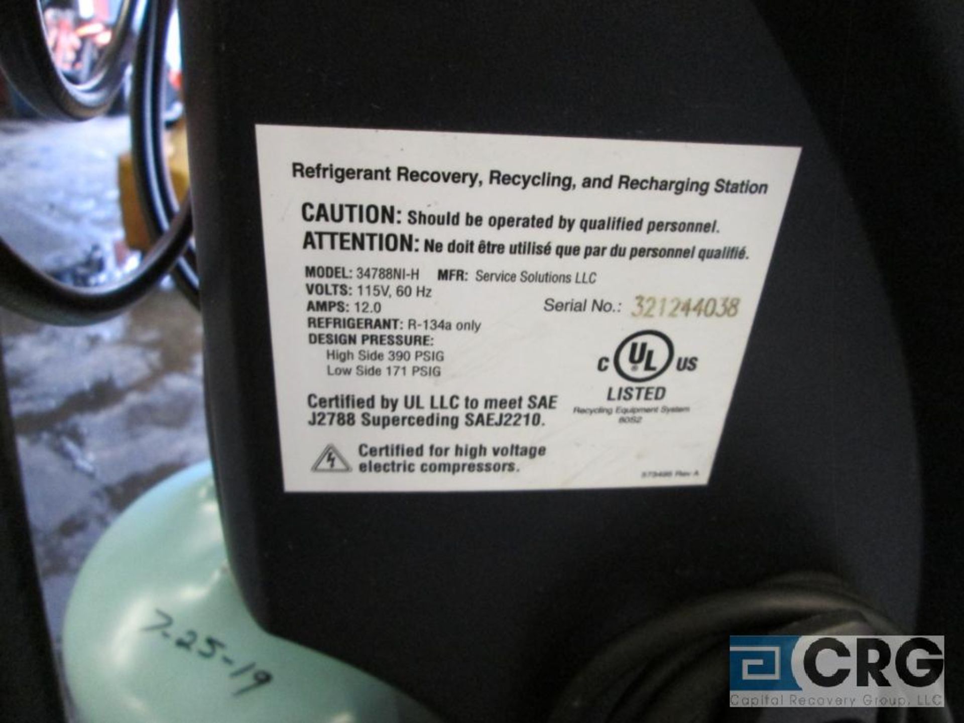 Robinair 34788N1-H portable AC charging machine - Image 5 of 5