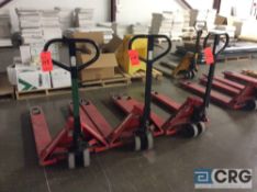 Lot of (3) Raymond pallet jacks, 5000 lb capacity