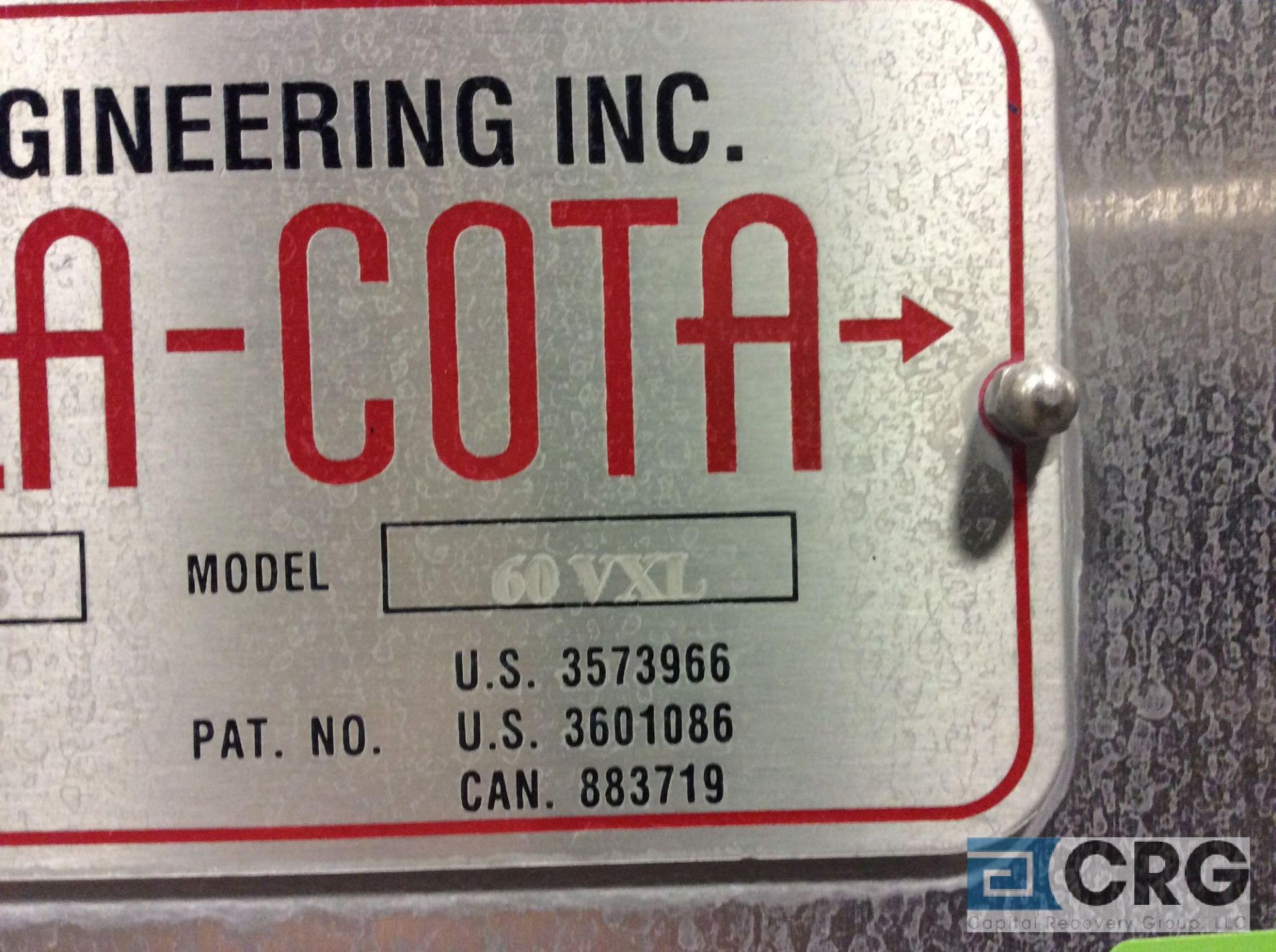 2000 Thomas Accela-Cota 60VXL coating machine, sn 978, 3-phase, with portable spray cart sn 596, - Image 7 of 19