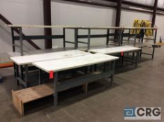 Lot of (10) 6 ft. steel frame work tables with formica tops