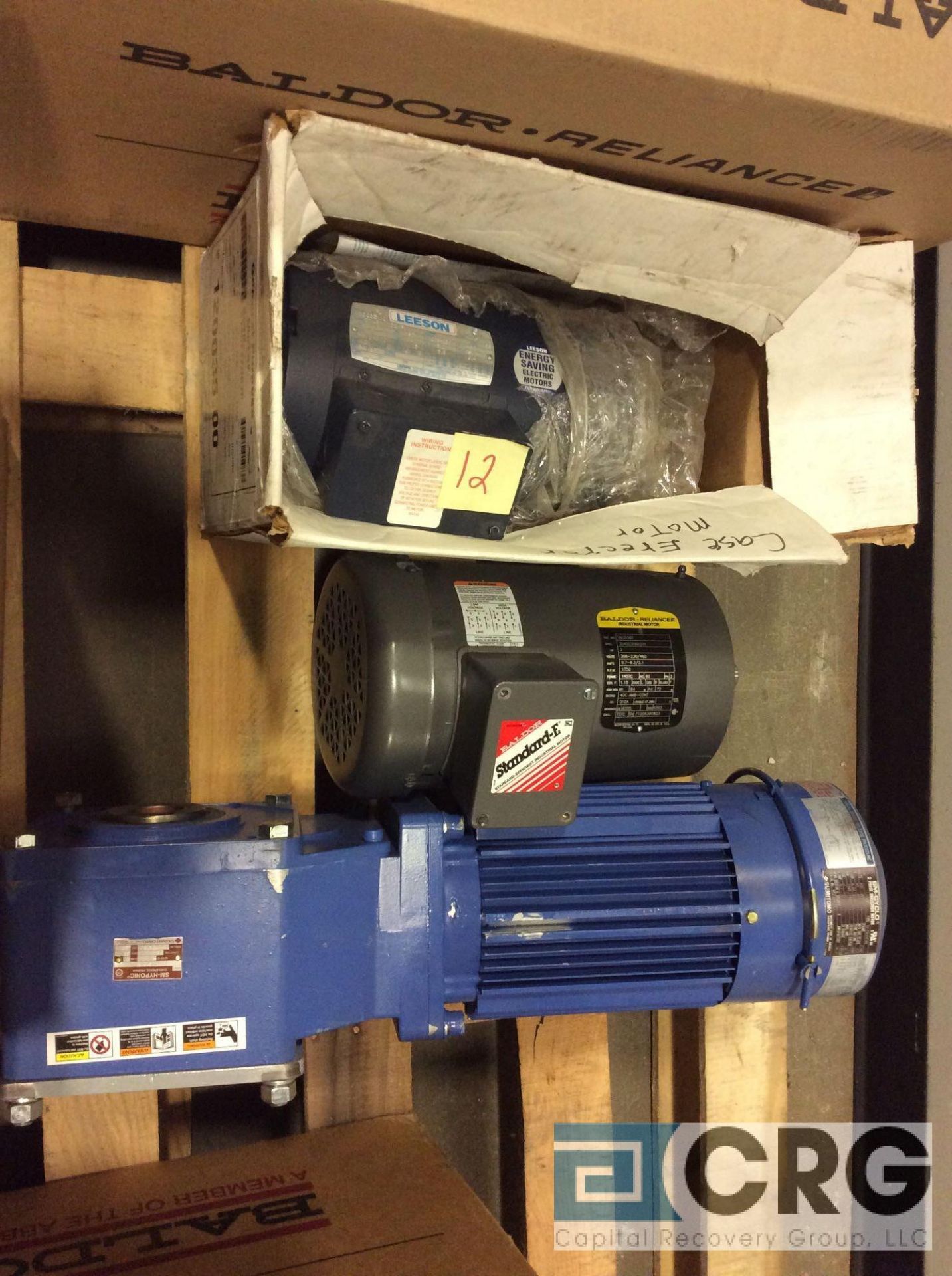 Lot of (7) assorted 2 hp motors and gearbox, (3) Baldor 3 hp, (1) Baldor 2 hp, (1) Boston Gear 2.8 - Image 7 of 7