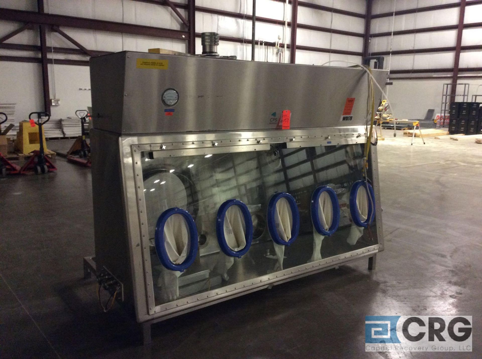 2005 Walker CPS Barrier 8 ft. 316 stainless steel glove box isolation chamber, with 16 in. x 16 - Image 2 of 5