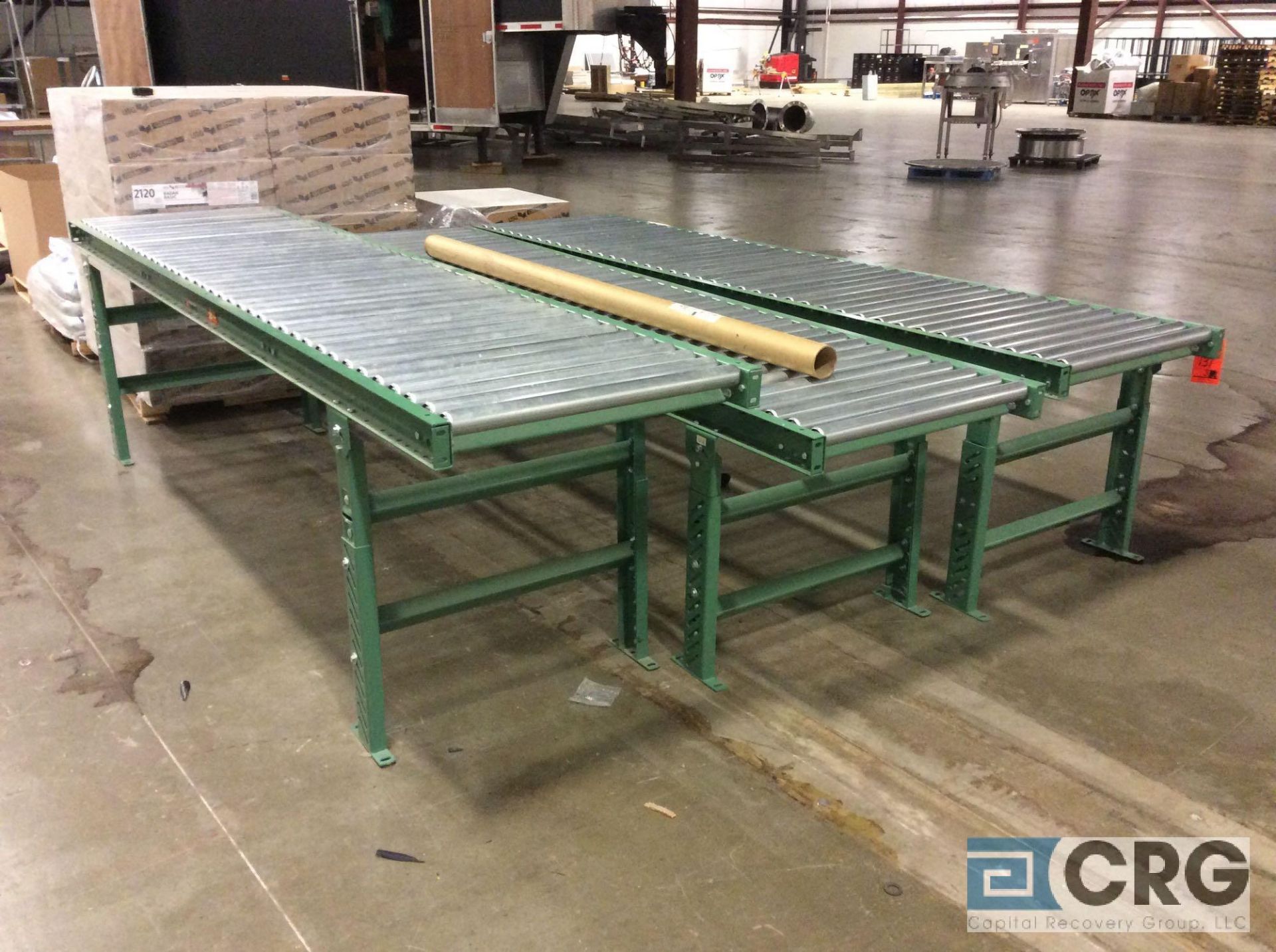 Lot of (3) 10 ft. long x 30 in. wide sections roller conveyor, 26 3/4 x 2 in. rollers - Image 2 of 3