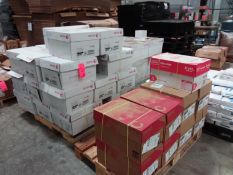 (46) boxes copy paper @ 8 1/2 x 14 @ 5,000 sheets/box, and (9) boxes 8 1/2 x 11 @ 5,000 sheets/box