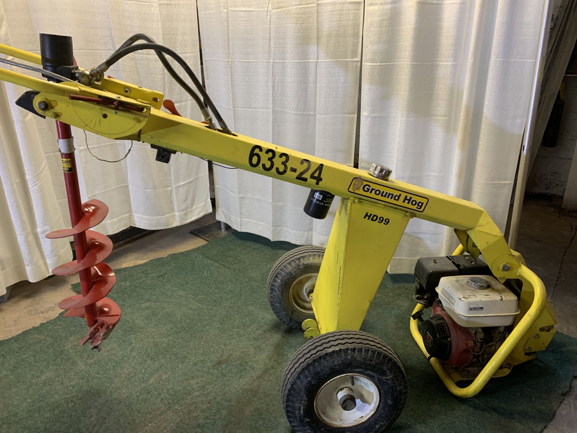 Ground Hog HD99 hydraulic post digger with auger, s/n 804132