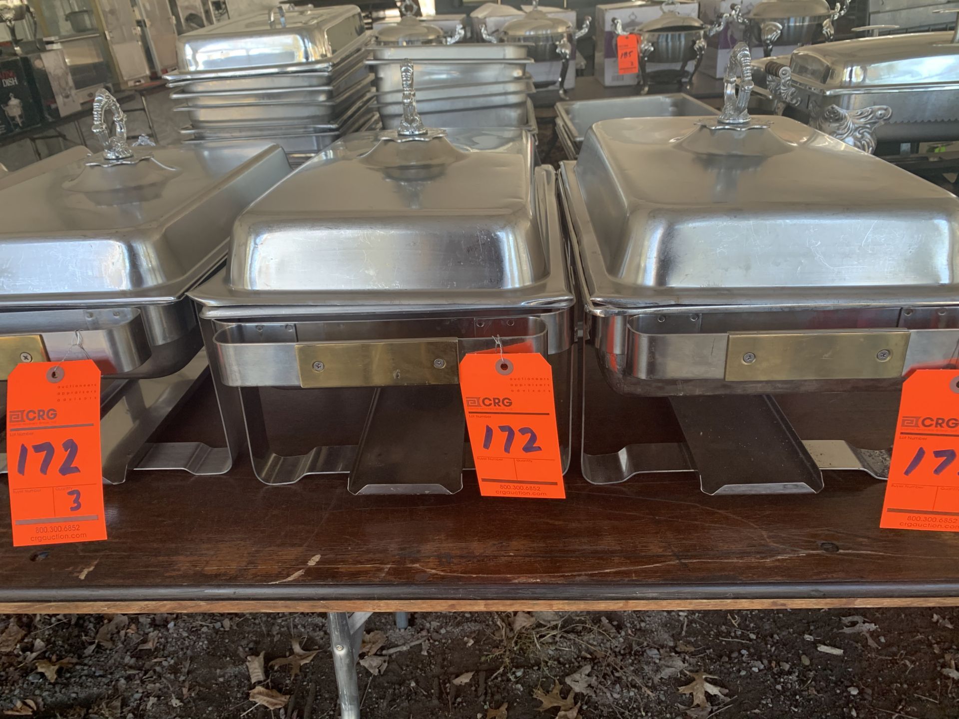 Lot of (3) Chafers 8 qt. standard