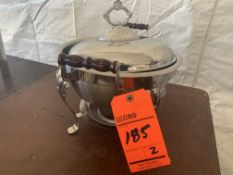 Lot of (2) chafers 5 qt. round w/wood handle