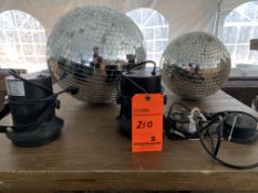 Lot of (2) disco balls and (2) spotlights